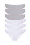 Glb-Stl41414 6 Pieces Super Eco Set Lycra Women's Slip Panties Gray White