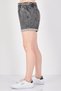 Women Slouchy Fit Washed Denim Shorts, Grey - 2