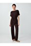 Bitter Brown Regular Waist Regular Leg Knitted Long Trousers