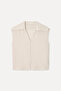 Women's Off-White V-Neck Sleeveless Blouse
