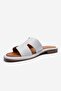 Brio White Skin Genuine Leather Women's Slippers - 6