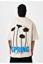 Spring Printed Oversize T-Shirt - Ecru - 5