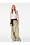 Beli Lace-Up Viscose Blend Long Wide Leg Trousers - 2