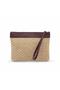 Burgundy Color Women's Wicker Clutch Model with Handle - 2