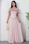 Strapless Collar Ruffle Chiffon Dress Drp562 - 5