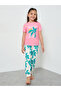 Girls Printed Short Sleeve T-Shirt and Pyjama Set - 2