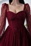 Sweetheart Neckline Long Sleeve Lace Dress Ecr5733 - 2