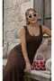 Buketli̇ Women's Square Collar Sleeveless Lined Long Lace Dress - 7