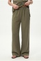 Women's Kelsey Asymmetrical Tie-Up Vest Waist Tied Pants Woven Khaki Top and Bottom Set - 5