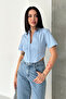 Women's Corset Detailed Short Sleeve Shirt