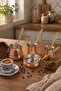 Copper Coffee Pot Set for 2-4-6 People & Sauce Pan |   Traditional Handmade Turkish Coffee Set - 2