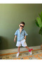 Boy's Denim White Shorts Top and Bottom Set - 6