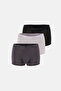 Anthracite-Black 3-Piece Patterned Micro Modal Boxer