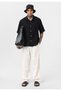 Seamless short sleeve pocketless oversize linen shirt - 2