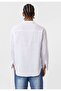 Hakim Yaka Oversize Long Sleeve Cotton Linen Shirt - 5