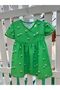 Green Floral Cotton Woven Girls' Dress - 2