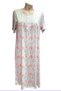 22856-Nena Round Neck Short Sleeve Patched Robe 100% Cotton Poppy Nightgown - 2