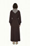 Flowy Brown Dress with Belted Shawl Detail 0579 - 4