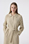 Embroidery Detailed Belted Sand Wear and Go 14033 - 2