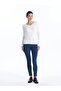 V-Neck Plain Long Sleeve Women's T-Shirt (W4) - 2
