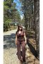 Women's Brown Degaje Collar Blouse Pants Soft Modal Cotton Set - 2