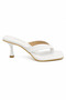 Zelda Wide-Strapped Flip-Flop Women's Slippers with Goblet Heels - White - 3