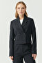 Women's Striped Double-Breasted Short Jacket - 7