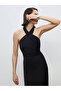 Halter Neck Satin Evening Dress - 2