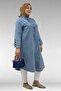 68024 Plus Size High Collar Tencel Denim Shirt - Snow Wash Ice Blue - 5