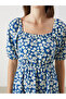 Square Neck Floral Dress - 3