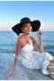 Women's Straw Hat with Large Brim and Ribbon, Focused on Simplicity - 2