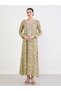Green Floral Print Embroidered Jalabiya - 3