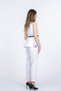 Women's Summer White Alina Minimal Belted Vest and Pants Set Stylish Daily Comfortable Two-Piece 1322 - 4