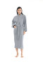 Gaia Şalyaka Women's Bathrobe - Striped - Gray 100% Cotton