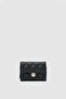 Coco Embroidery Detailed Zippered Women's Wallet Black - 2