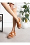 Tavello Tan Genuine Leather Women's Sandals - 4