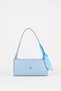 Women's Elegant Baby Blue Scarf Gift Faux Leather Baguette Zipper Closure Hand and Shoulder Bag - 4