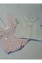 Girl's Shirt & Suspender Shorts Set - 100% Natural Cotton Washed Fabric - Pink - 3