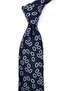 Smoked Navy Blue Motif Wool Silk Tie İk2470