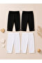 Girl Child 1-8 Years Old 100% Cotton Comfortable and Fresh Capri Leggings Sets Multiple Sets White-Black - 7