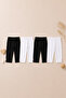 Girl Child 1-8 Years Old 100% Cotton Comfortable and Fresh Capri Leggings Sets Multiple Sets White-Black - 2