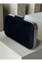 Black Velvet Women's Evening Dress Bag Black Metal and Chain Wedding Engagement Graduation - 2