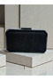Black Laser Snake Women's Evening Dress Bag Black Metal and Chain Wedding Engagement Graduation - 3