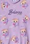 Lilac Heart Ballerina Patterned Badili Jean Salopetli Girl's Set 24086 - 5