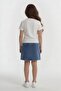 Ecru Ballerina Patterned Badili Jean Skirt Girls' 2-Piece Set 24565 - 6