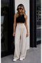 Women's High Waist Velcro Wide Leg Palazzo Pants