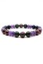 Natural Stone Zodiac Bracelet Aries Zodiac (Amethyst Stone-Blood Stone-Granate-Star Stone)