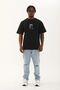 Men's Short Sleeve Summer T-Shirt Crew Neck Printed Oversize T-Shirt - Black - 4