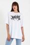 Women's Printed T-Shirt Short Sleeve Crew Neck Oversize Comfortable Fit Casual T-Shirt - White Mariposa S