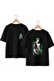 Roor Back and Front Chest Printed 100% Cotton Oversize Loose Regular Fit Crew Neck T-Shirt